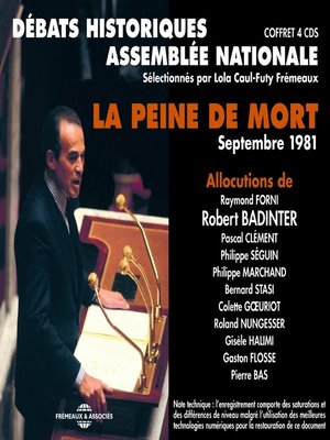 cover image of La peine de mort. Débats de l'Assemblée Nationale (septembre 1981)